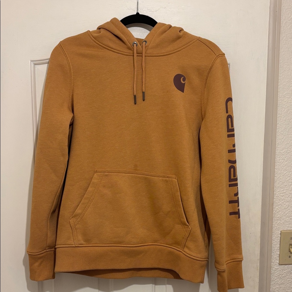 Carhartt women’s Golden Brown Hoodie Sweatshirt medium 8/10 excellent